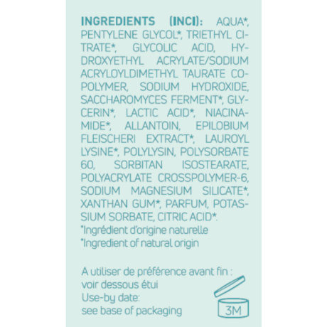 Placentor Vegetal Corrective Serum Ingredient Table_